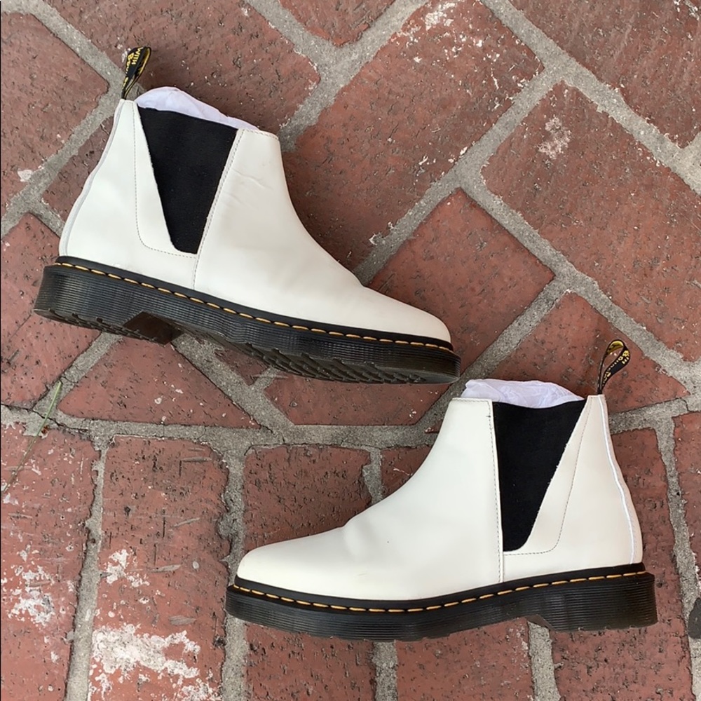 White Chelsea Dr Martens Boots